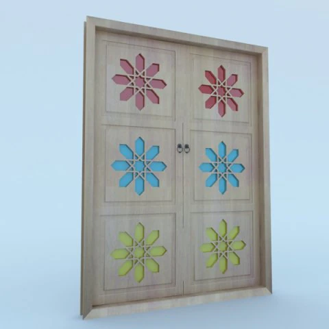 traditional moroccan door 3D Model .c4d .max .obj .3ds .fbx .stl .blend