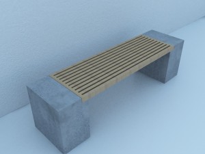 street bench modern 3D Model