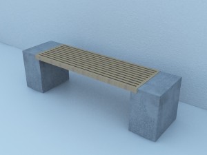 street bench modern Modelo 3D