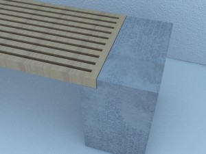 street bench modern Modelo 3D