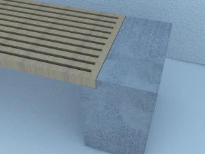 street bench modern 3D Model