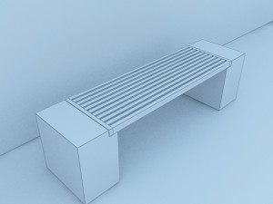 street bench modern Modelo 3D