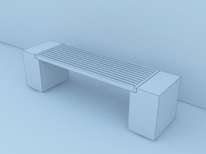 street bench modern Modelo 3D