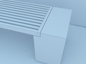 street bench modern Modelo 3D