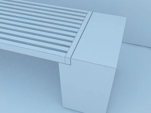 street bench modern 3D Model