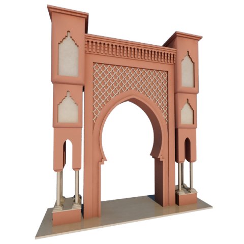 traditional moroccan door fes city 3D मॉडल .c4d .max .obj .3ds .fbx .stl .blend 