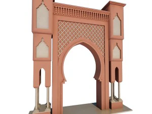 tradicional porta marroquina cidade de fes Modelo 3D