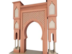 tradicional porta marroquina cidade de fes Modelo 3D