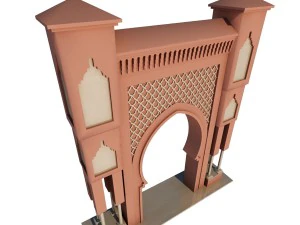 tradicional porta marroquina cidade de fes Modelo 3D