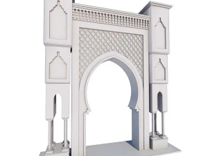 tradicional porta marroquina cidade de fes Modelo 3D