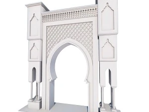 tradicional porta marroquina cidade de fes Modelo 3D