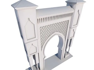 tradicional porta marroquina cidade de fes Modelo 3D