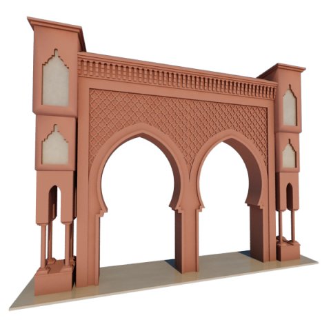 traditional moroccan door fes city 2 3D मॉडल .c4d .max .obj .3ds .fbx .stl .blend 