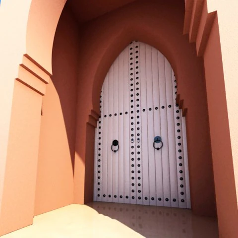 traditional moroccan door marrakech 3D Model .c4d .max .obj .3ds .fbx .stl .blend 
