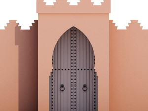 traditional moroccan door marrakech 3D मॉडल