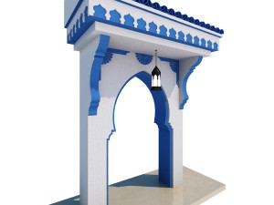 traditional moroccan door chefchaouen city 3D Model