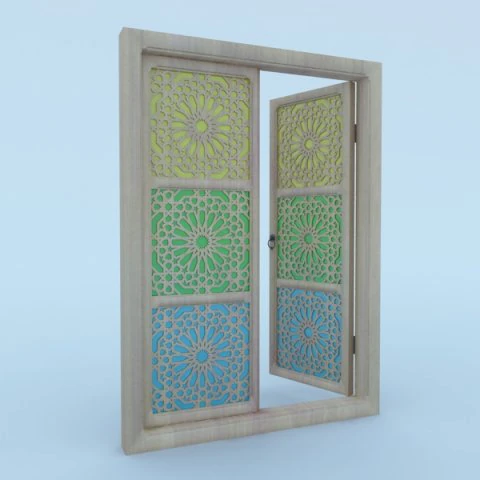 geleneksel Fas penceresi 3D Model .c4d .max .obj .3ds .fbx .stl .blend 