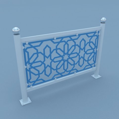 traditional moroccan street fence 3D Model .c4d .max .obj .3ds .fbx .stl .blend 