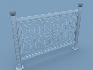 traditional moroccan street fence 3D Model