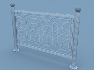 traditional moroccan street fence 3D Model