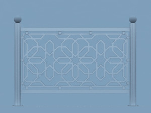 traditional moroccan street fence 3D Model