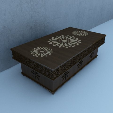 traditional moroccan table 3D Model .c4d .max .obj .3ds .fbx .stl .blend 