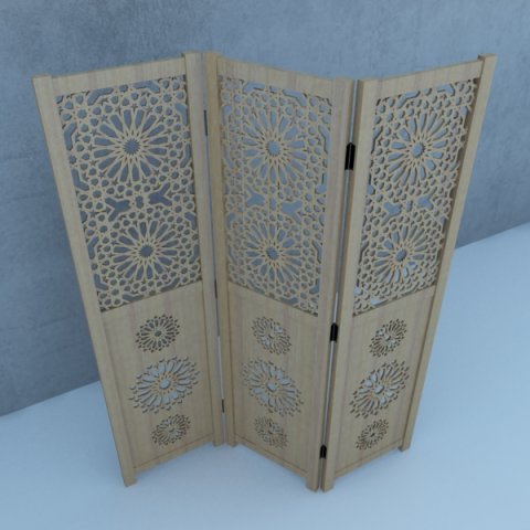 traditional moroccan wood screens 3D Model .c4d .max .obj .3ds .fbx .stl .blend 