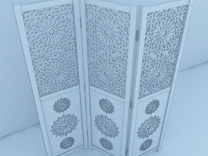 traditional moroccan wood screens 3D Model