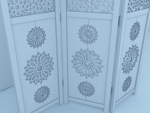 traditional moroccan wood screens 3D Model