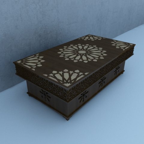 traditional moroccan table 3D Модель .c4d .max .obj .3ds .fbx .stl .blend 