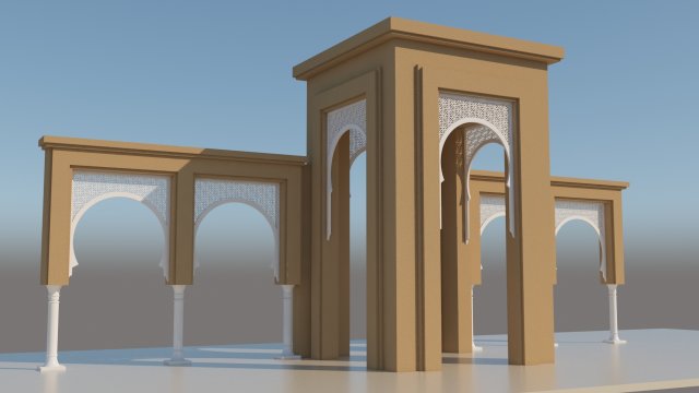 traditional moroccan door 3D Model .c4d .max .obj .3ds .fbx .stl .blend 