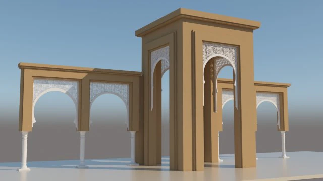 traditional moroccan door 3D Model .c4d .max .obj .3ds .fbx .stl .blend
