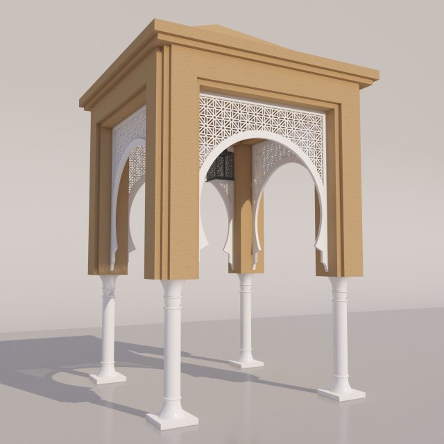 traditional moroccan door 3D Model .c4d .max .obj .3ds .fbx .stl .blend 