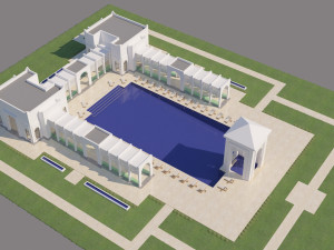 traditional moroccan pool style tamouda bay 3Dモデル