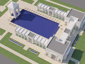 traditional moroccan pool style tamouda bay 3D Model