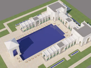 traditional moroccan pool style tamouda bay 3D Model