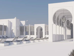 traditional moroccan pool style tamouda bay 3D Model