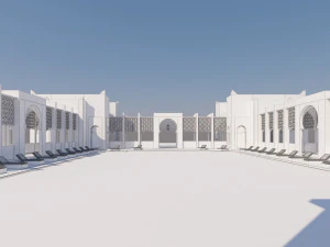 traditional moroccan pool style tamouda bay 3D Model