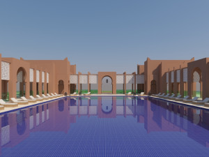 traditional moroccan pool style tamouda bay 3Dモデル