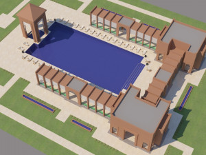 traditional moroccan pool style tamouda bay 3Dモデル