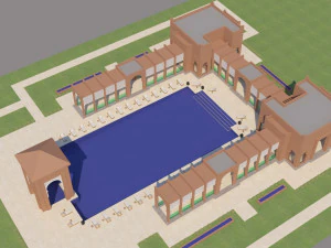 traditional moroccan pool style tamouda bay 3D Model