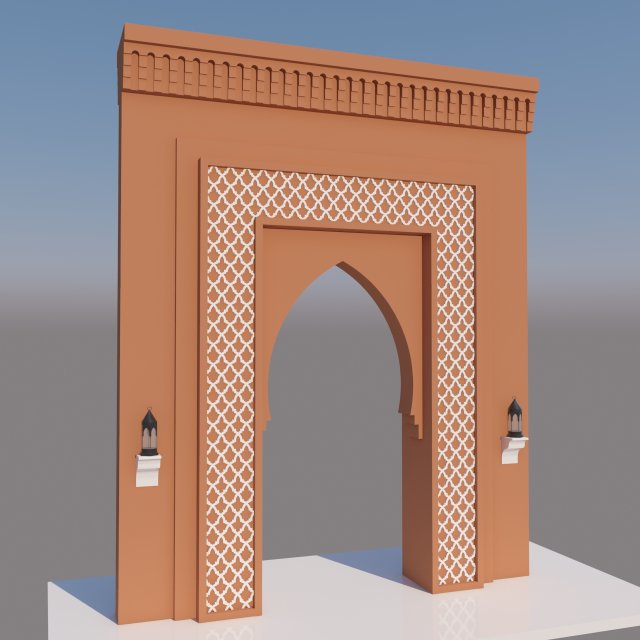 traditional moroccan door marrakech city 3D Модель .c4d .max .obj .3ds .fbx .stl .blend 