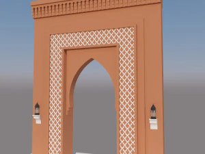 traditional moroccan door marrakech city 3D Model