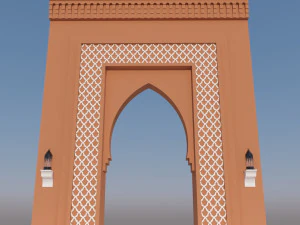 traditional moroccan door marrakech city 3D Model