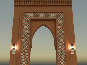 traditional moroccan door marrakech city 3D Model