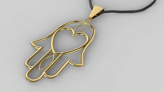 traditional moroccan necklace khmisa 3d print model Modelo de Impressão 3D .c4d .max .obj .3ds .fbx .stl .blend 