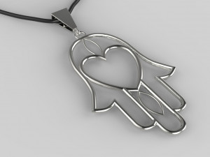 traditional moroccan necklace khmisa 3d print model Modelo de Impressão 3D