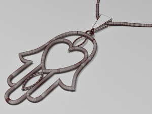 traditional moroccan necklace khmisa 3d print model Modelo de Impressão 3D