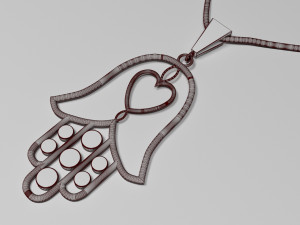 traditional moroccan necklace khmisa 3d print model 3D-Druckmodell