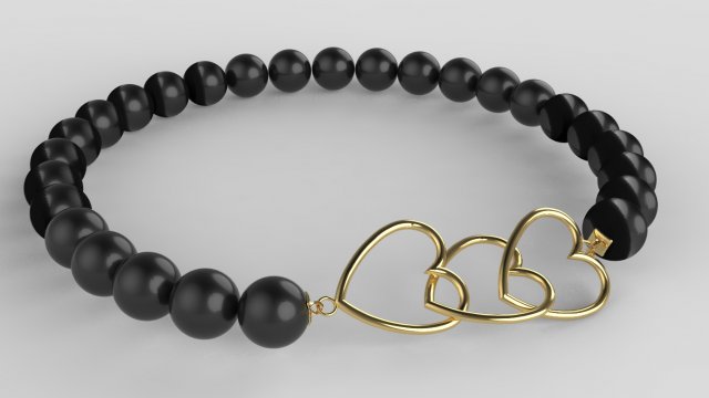 heart bracelet gold and silver 3d print model 3D Print Model .c4d .max .obj .3ds .fbx .stl .blend 